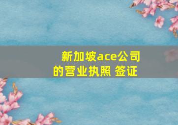 新加坡ace公司的营业执照 签证